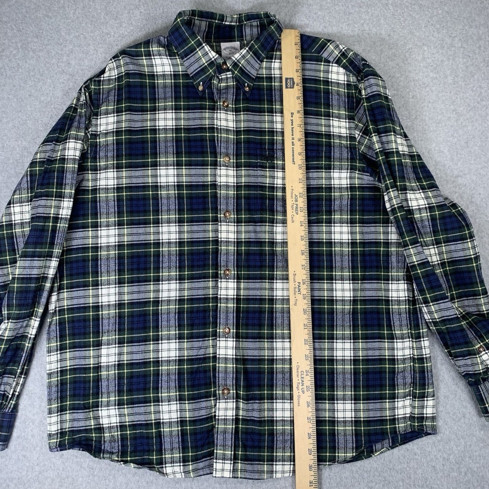 Brooks Brothers Shirt Mens XL Blue Green Flannel Long Sleeve Button Down Regent - Picture 5 of 11